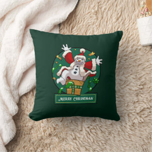 Cojín Decorativo Muñeco de nieve divertido sorpresa de Navidad dibu