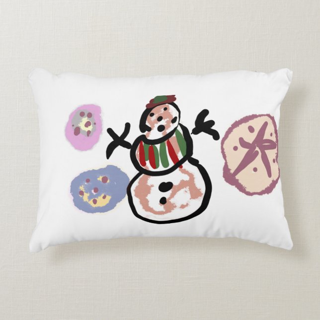 Cojín Decorativo Muñeco de nieve dulce (Anverso)
