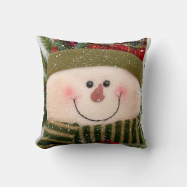 Cojín Decorativo Muñeco de nieve feliz