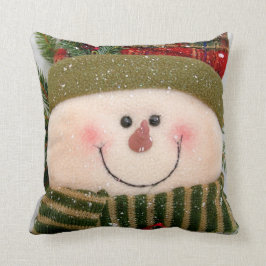 Cojín Decorativo Muñeco de nieve feliz