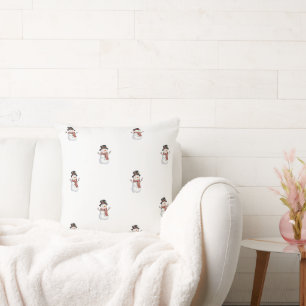 Cojín Decorativo Muñeco de Nieve Feliz