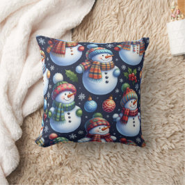 Cojín Decorativo Muñeco de Nieve Festivo Acogedor