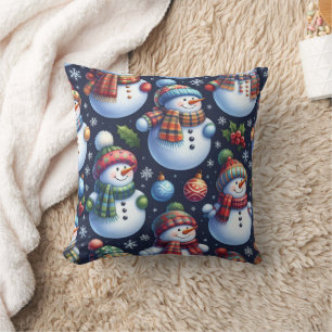 Cojín Decorativo Muñeco de Nieve Festivo Acogedor