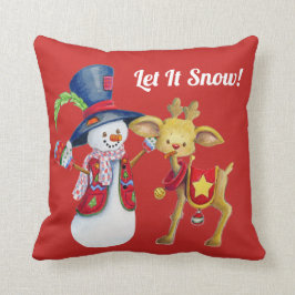 Cojín Decorativo Muñeco De Nieve Frosty El Invierno