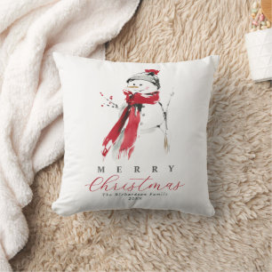 Cojín Decorativo Muñeco de nieve Merry Christmas Festivo Cute Acuar