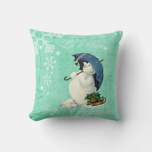 Cojín Decorativo Muñeco de nieve vintage