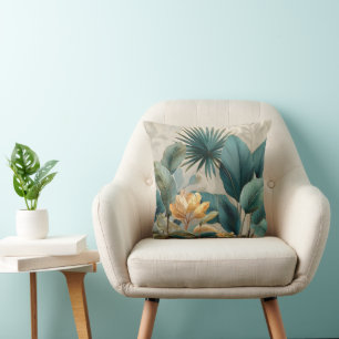 Cojín Decorativo Mural elegante de pared botánica tropical