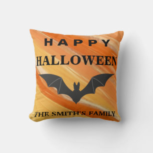 Cojín Decorativo Murciélago Personalizado Feliz Halloween
