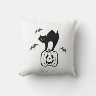 Cojín Decorativo murciélagos gato calabaza halloween