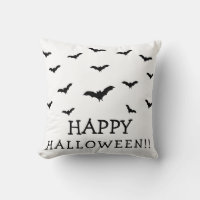 Murciélagos Negros & Halloween Chic Lindo Blanco