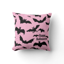 Murciélagos rosados y negros de Halloween