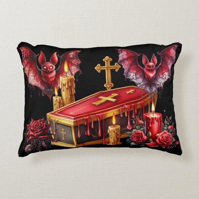 Cojín Decorativo Murciélagos Vampiros (Anverso)