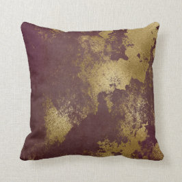 Cojín Decorativo Muro de oro negro angustiado por Borgoña rojo