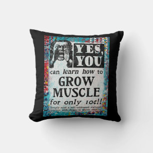 Cojín Decorativo Músculo creciente - Publicidad de cosecha divertid
