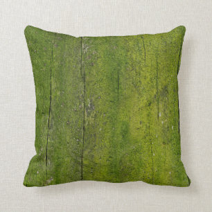 Cojín Decorativo musgo sobre textura de madera
