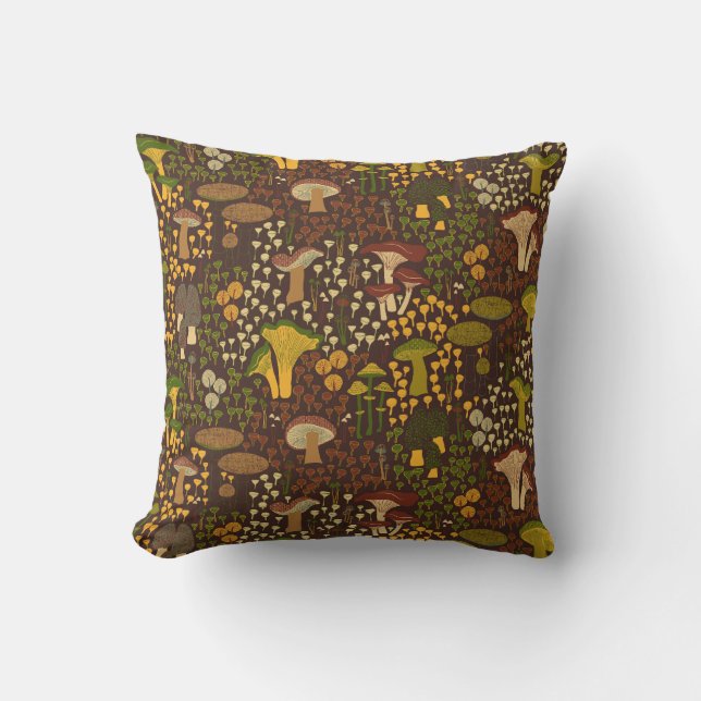 Cojín Decorativo Mushroom retro de Brown (Anverso)