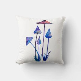 Cojín Decorativo Mushrooms Watercolor Art Throw Cushion