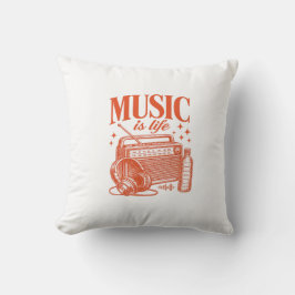 Cojín Decorativo Music Is Life Vintage Design