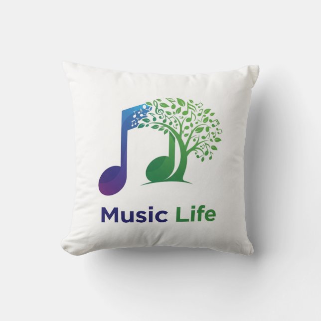 Cojín Decorativo Music Life, cuenta con un vibrante (Anverso)