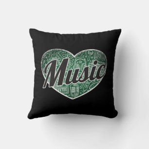 Cojín Decorativo Music Retro Heart Blackboard Love
