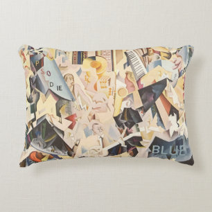 Cojín Decorativo Música antigua, jazz Art Deco, Rapsodia en azul
