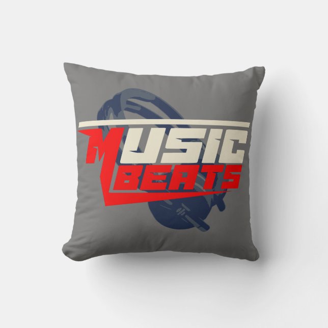Cojín Decorativo Música Beats auriculares audio dj T-Shirt (Anverso)