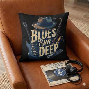Cojín Decorativo Música Blues Estética Retro Jazz Vintage