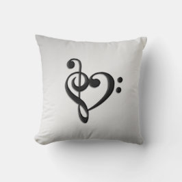 Cojín Decorativo Música Clef Heart