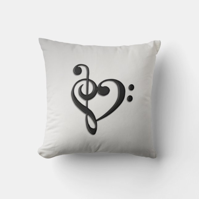Cojín Decorativo Música Clef Heart (Anverso)