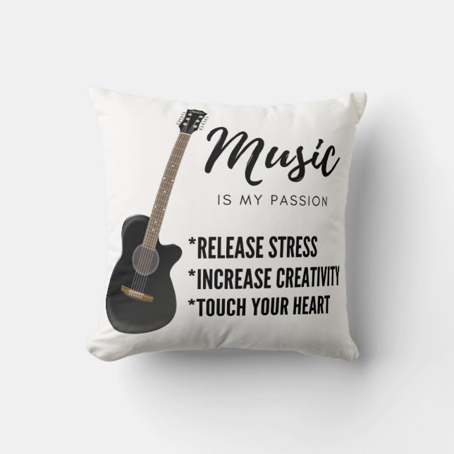Cojín Decorativo música de guitarra T-Shirt Hoodie (Anverso)