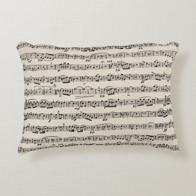 Cojín Decorativo Música De Hoja En Burlap (Anverso)