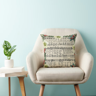 Cojín Decorativo Música de Navidad, Alegría al Mundo,