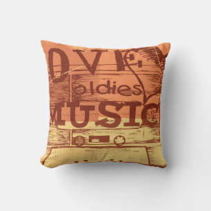 Cojín Decorativo Música de olores de amor de vintage 3 Pillow