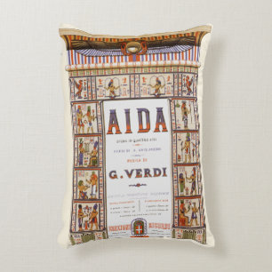 Cojín Decorativo Música de ópera vintage, Aida egipcia de Verdi