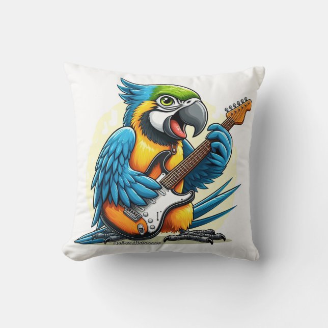 Cojín Decorativo Música de rock de párroco (Anverso)