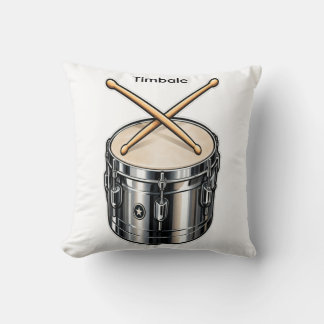 Cojín Decorativo Música de Timbale Drum y Percusión de Palos Cruzad