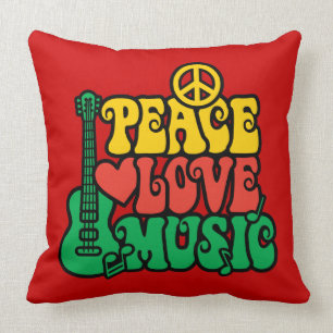 Cojín Decorativo Música del amor de la paz del reggae