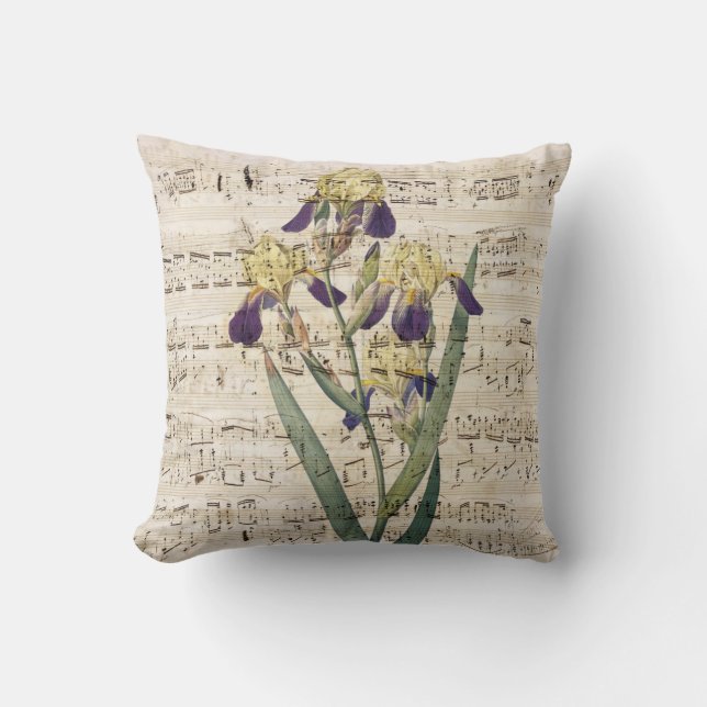Cojín Decorativo música del iris amarillo (Anverso)