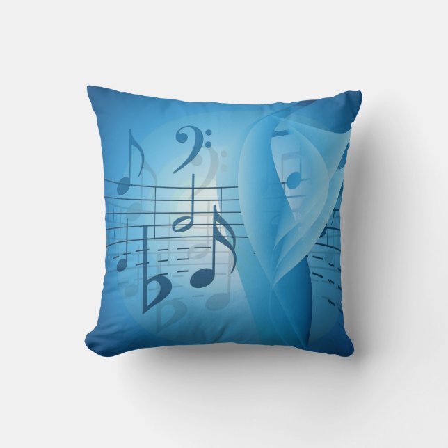 Cojín Decorativo Música en azul (Anverso)