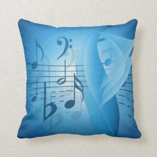 Cojín Decorativo Música en azul