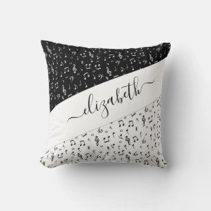 Cojín Decorativo Música en blanco y negro personalizada