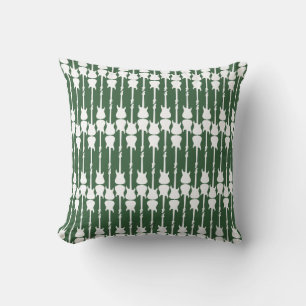 Cojín Decorativo Música Guitarra Eléctrica Blanca Rayas, Verde Caza