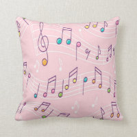 Música musical de color rosa con notas musicales