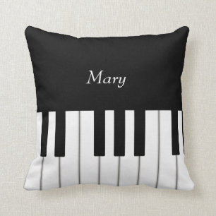 Cojín Decorativo Música personalizada del teclado de piano clásic