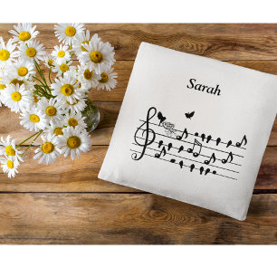 Cojín Decorativo Música personalizada para baby shower, notas de pá