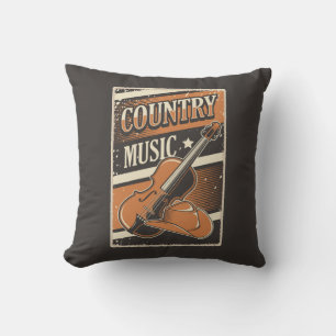 Cojín Decorativo Música retro vintage masculina en caverna