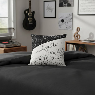 Cojín Decorativo Musical personalizado en blanco y negro