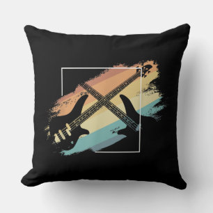 Cojín Decorativo Músico de guitarra retro de música acústica Bass