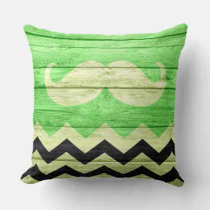 Cojín Decorativo Mustache Chevron Vintage Wooden