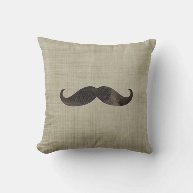 Cojín Decorativo Mustache de acuarela (Anverso)